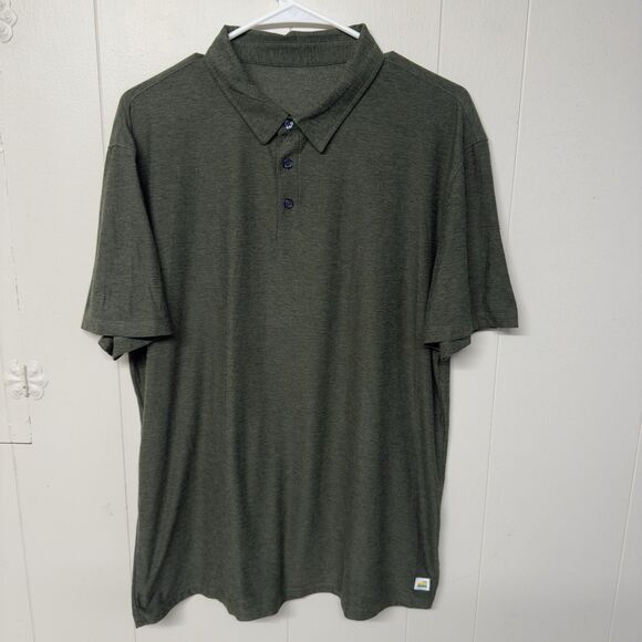 Vuori Polo Mens XL Olive Green Strato Tech Stretch Performance Golf Shirt V188 - Picture 1 of 12